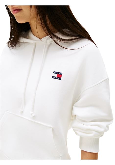 Felpa squadrata con cappuccio e distintivo Tommy Hilfiger | DW0DW19414YBL
